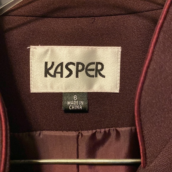 Kasper two piece suit. Jacket and skirt included. Deep wine color. Size 6. - Picture 5 of 5